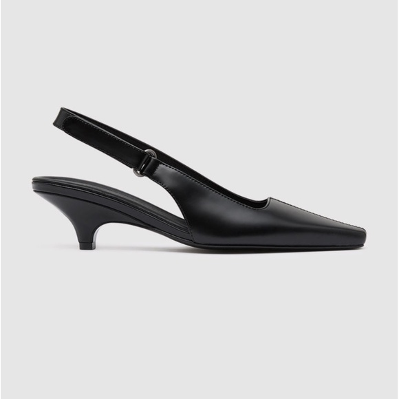 St. Agni Shoes - 742. ST. AGNI Utility Sling Back Heel Black Leather $585 EUC Sz 40